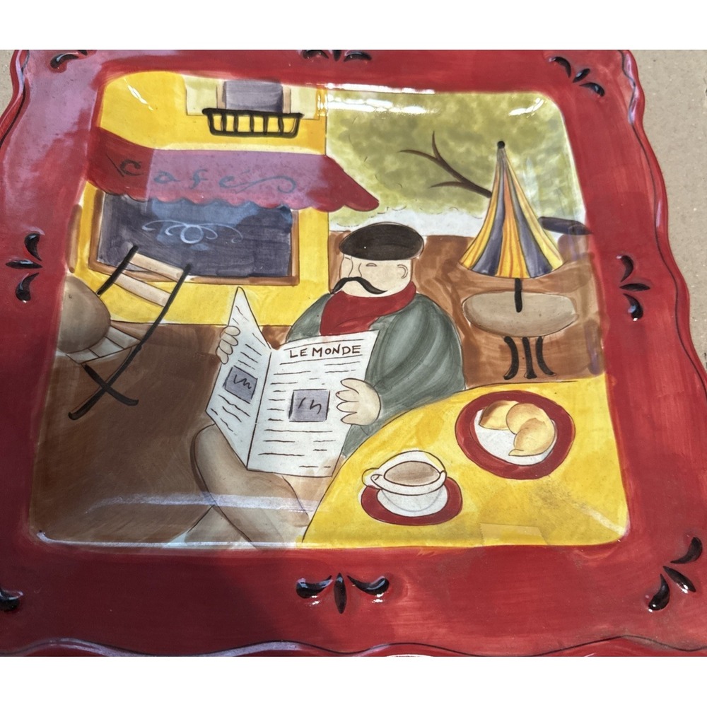 Certified‎ International Jennifer Brinley Serving tray cafe scenery